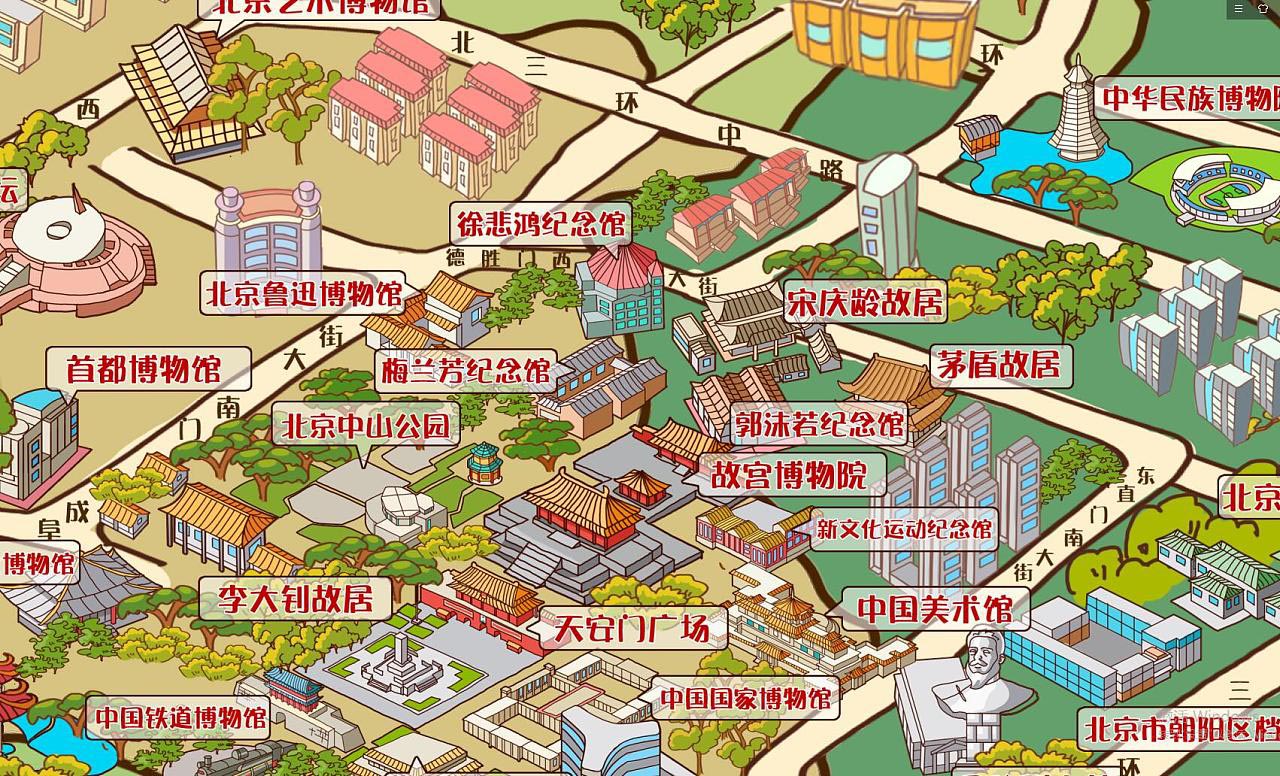 庆城手绘地图景区的文化印记